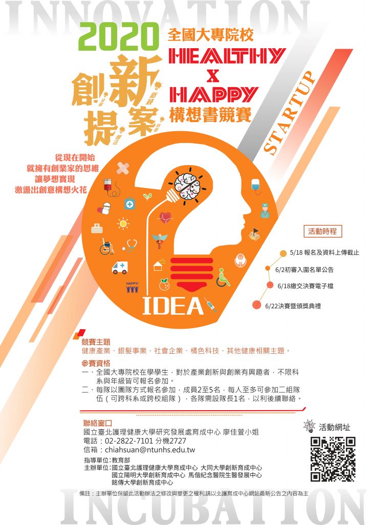 2020全國大專院校Healthy x Happy創新提案構想書競賽EDM